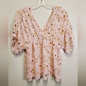 5. ODDY Pink Floral Blouse